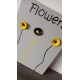 ceramic acrylic frame flowers yellow stainless steel stainless steel on painted canvas