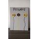 ceramic acrylic frame flowers yellow stainless steel stainless steel on painted canvas