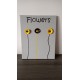 ceramic acrylic frame flowers yellow stainless steel stainless steel on painted canvas