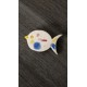 Broche poisson coloré en faïence artisanale sur acier inoxydable made in france vendée