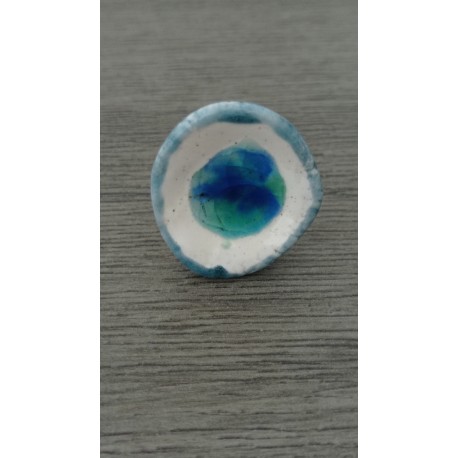 Ceramic ring and merged glass creation made in france